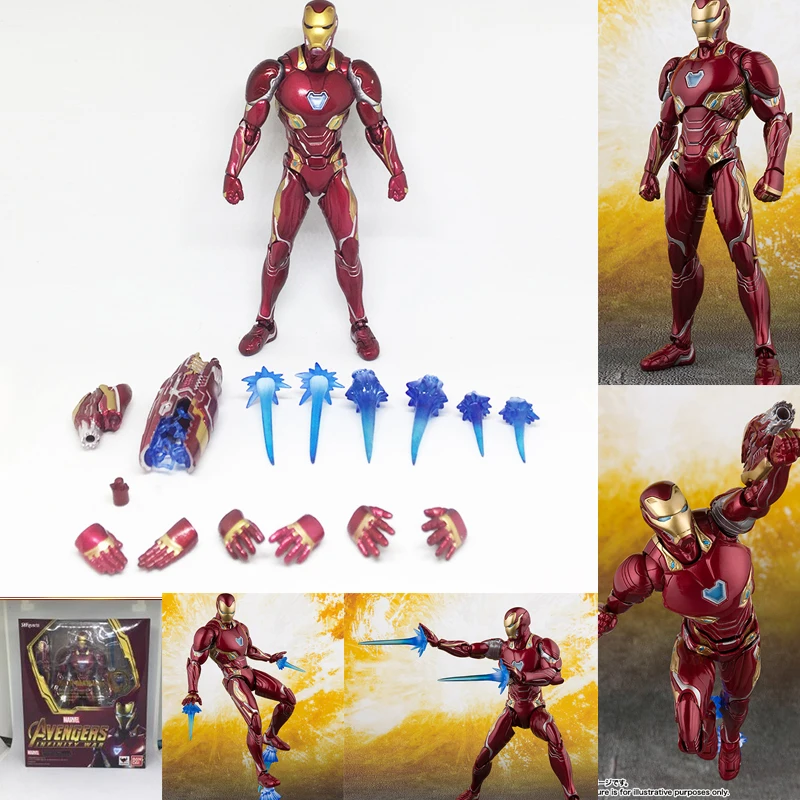 Мстители из фильма Infinity War 3 SHF Железный человек MK50 ПВХ фигурки игрушки куклы на