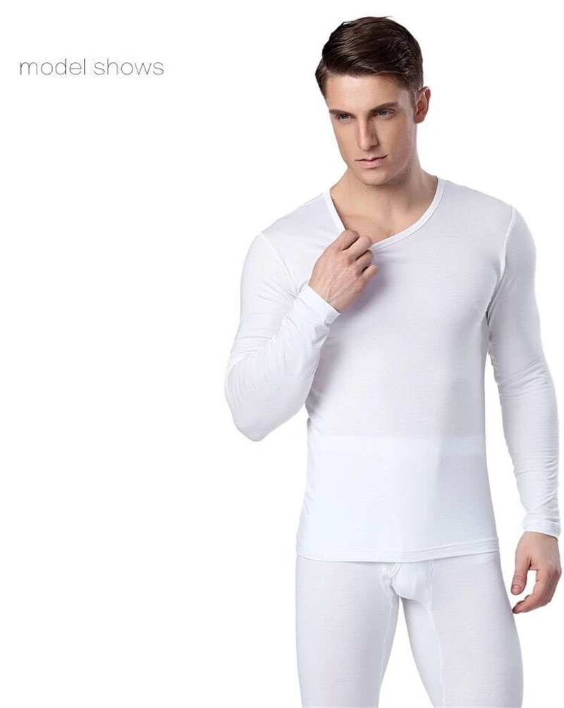 mens thermal underwear Men's underwear O neck thin thermal Long Johns underpants and undershirts Asian size L to 6XL warmest long underwear