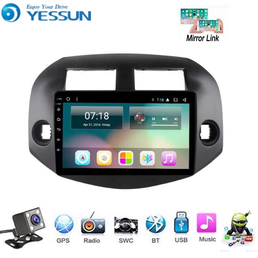 Top YESSUN Car Android Multimedia Player For Toyota RAV4 2007~2012 GPS Navigation Big Screen Mirror Link AUTO Radio Bluetooth 1