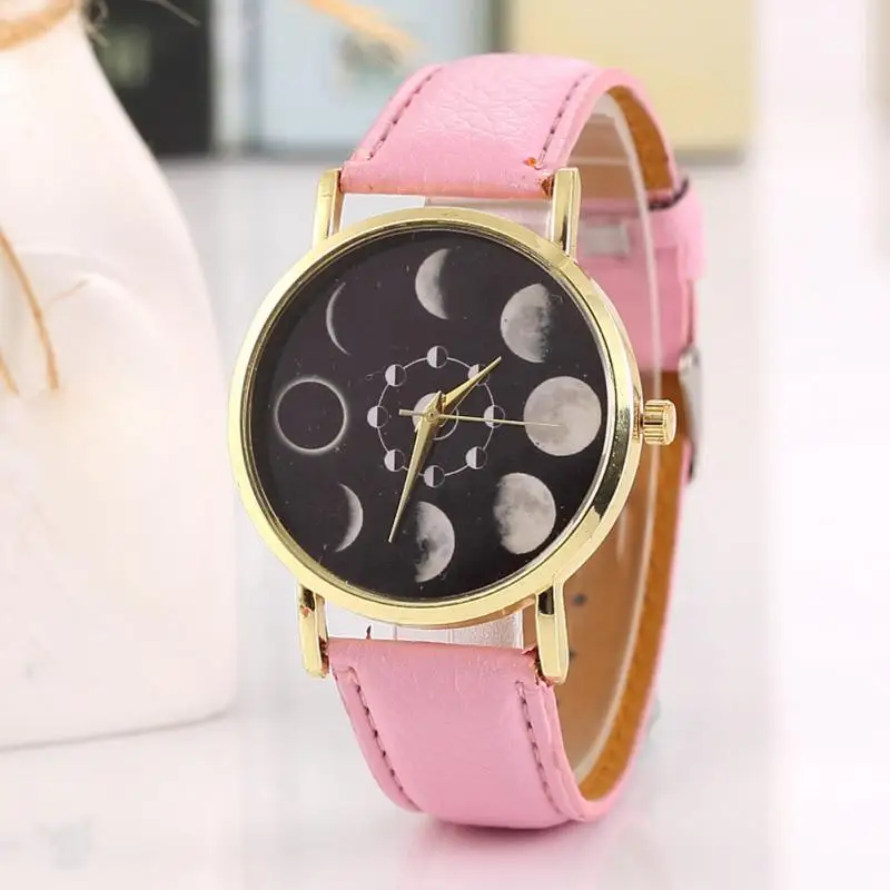 Relogio Feminino Солнечный moon phase лунное затмение часы женские стильные кварцевые