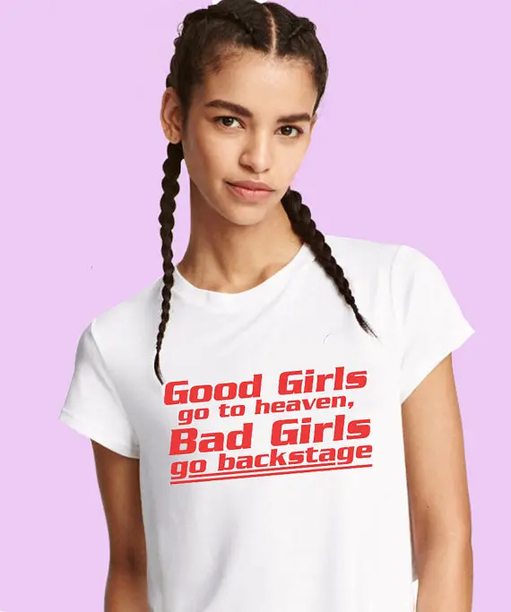 Повседневные топы унисекс футболка с надписью Good Girl Go to heaven красная женская
