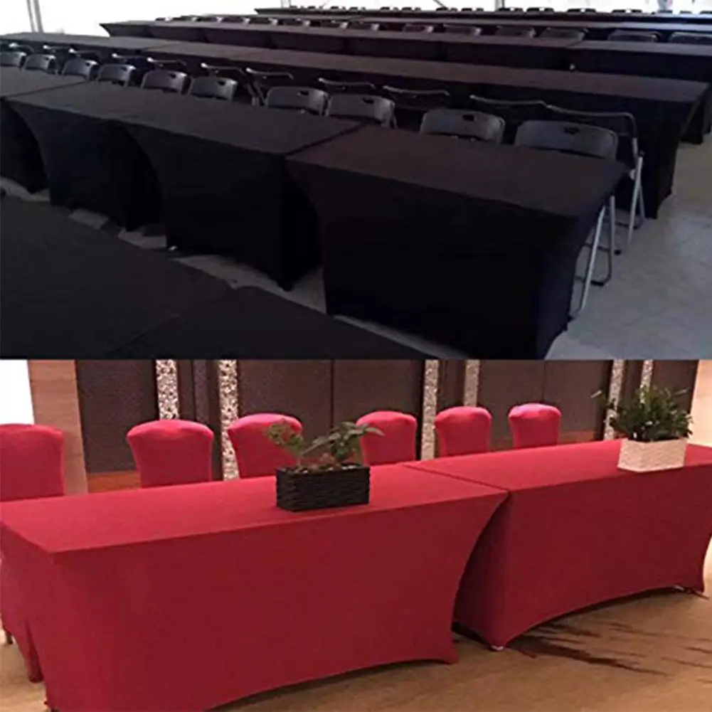 

Stretch Rectangular Table Cover Tablecloth for Outdoor Party Wedding Banquet
