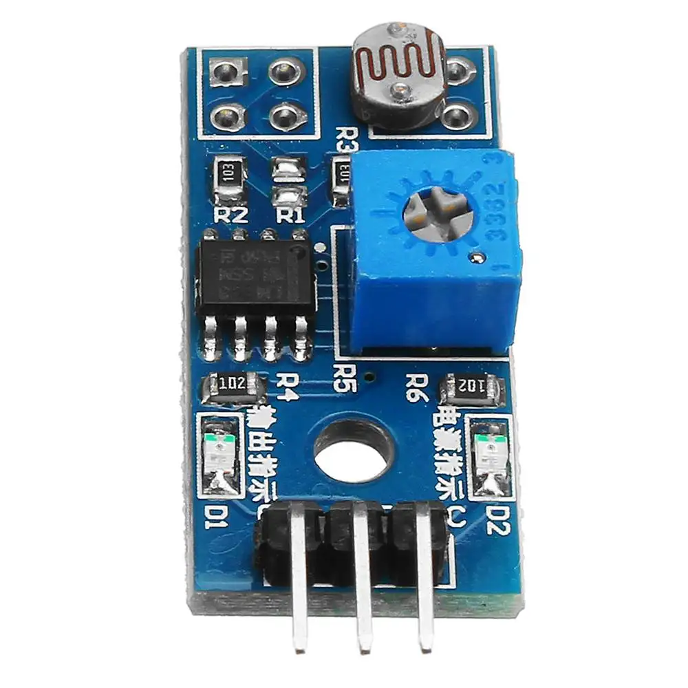 LM393 чувствительный контроль 3 Pin Фоточувствительный диодный модуль датчика света DC 3,3-5 V