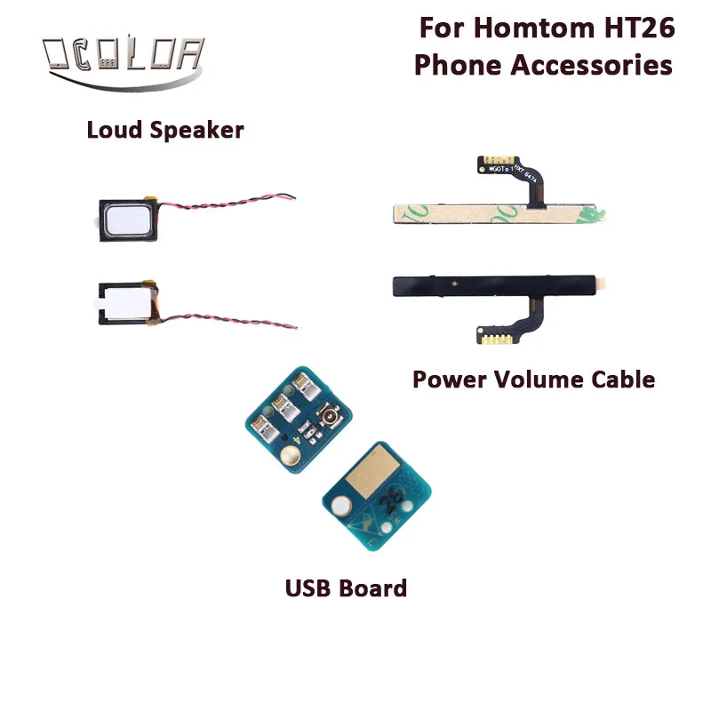 ocolor For Homtom HT26 Power Volume Key Flex Cable Loud Speaker USB