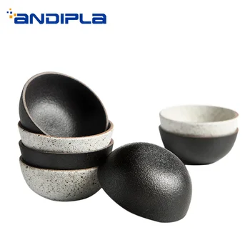 

Vintage Teacup Handmade Ceramic Pottery Small Tea Bowls Kung Fu Tea Set Cup Water Cups Drinkware Teaware Container Crafts Decor