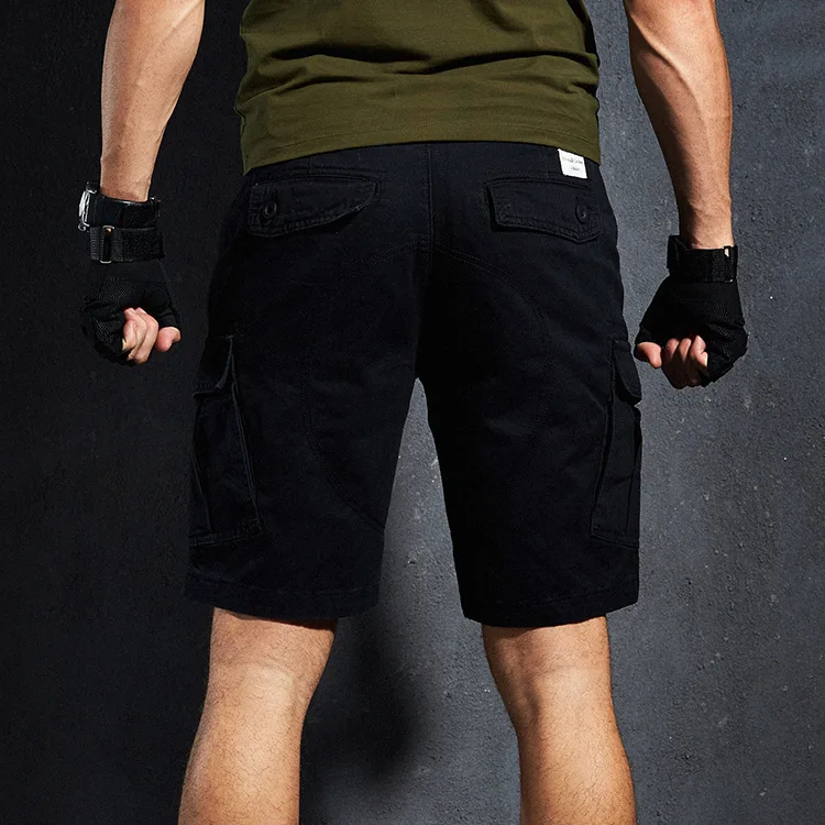 Летние мужские нескольких карман Прямые пляжные шорты брюк мужской Открытый Восхождение Велоспорт Спортивные камуфляжные дышащие шорты-Карго