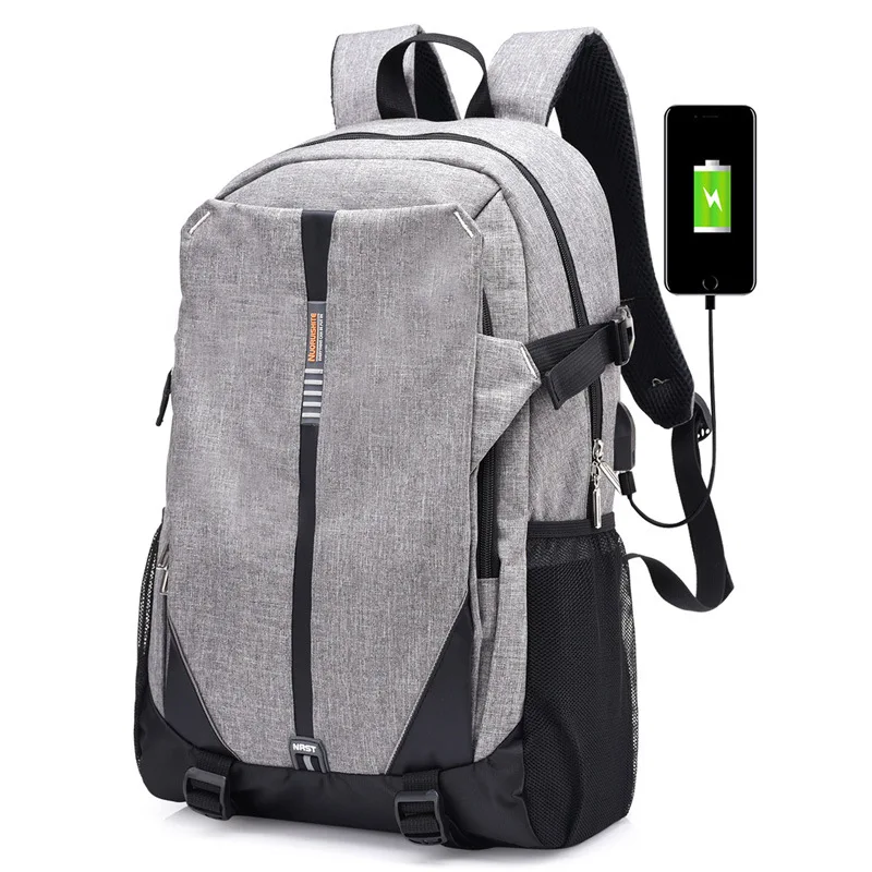 New Canvas Backpack Men's Waterproof Large Capacity Travel Female Backpack USB Interface Charging Outdoor
