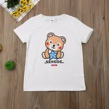 Одинаковые комплекты для семьи Милая футболка с рисунком медведя для мамы, дочки, папы и сына