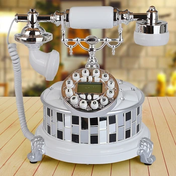 

The new high-end European telephone landline retro antique telephone glass fashion phone