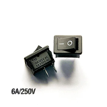 

50pcs/lot Ship type switch warped power switch KCD1-101 black 2 gear 6A/250V