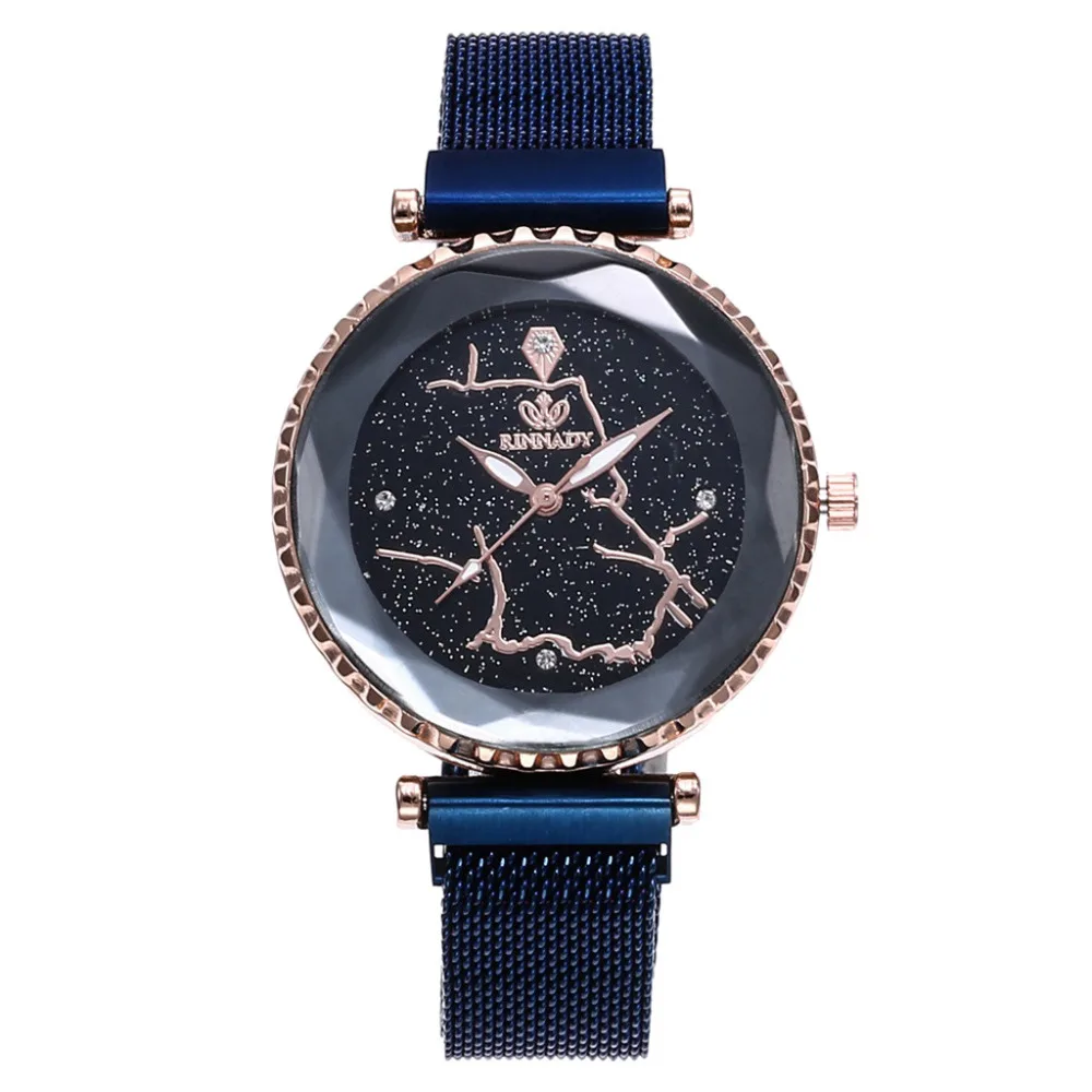

Hot Fashion Women Watch Casual Rhinestone Mesh Strap Starry Sky Watch Gift Clock Emboss Dial Quartz Ladeis Wristwatch Relogio #W