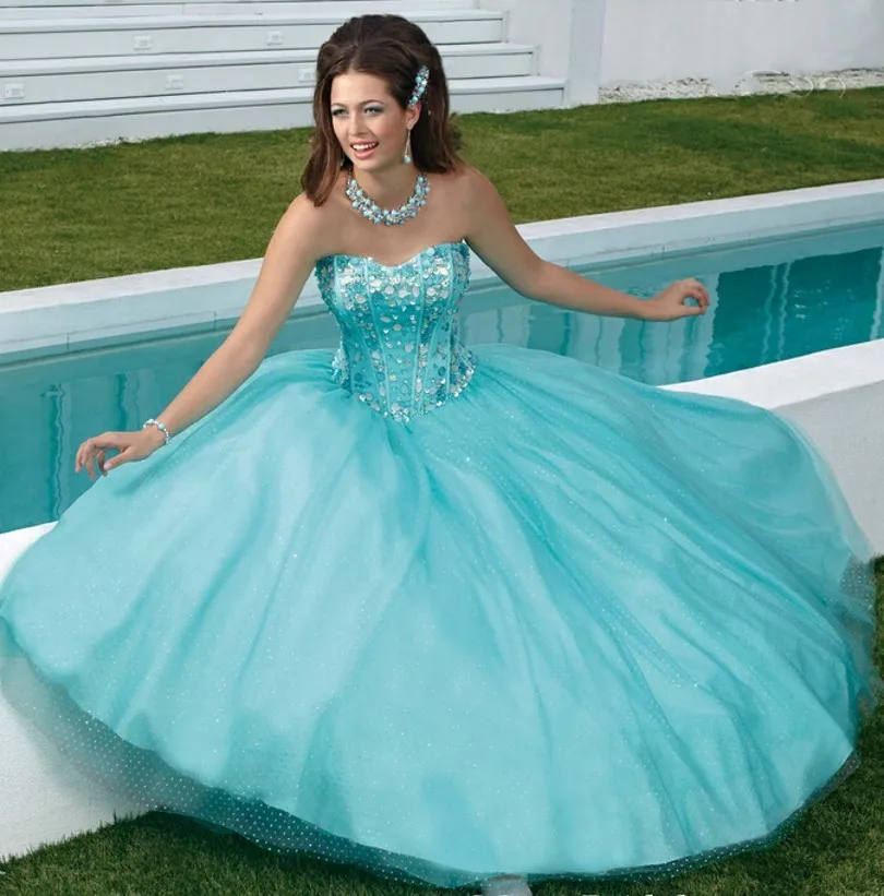 Formal Girls Two Piece Puffy Quinceanera Dresses Debutante gown