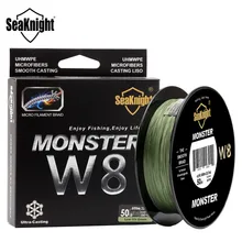 SeaKnight MONSTER W8 плетеная рыболовная леска 150 м 300 м 500 м 15-100LB 8 нитей мультифиламентная PE леска для пресной морской рыбалки