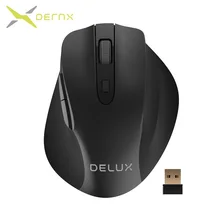 Delux M517GX Эргономичный Оптическая Беспроводной Мышь 6 кнопок 800/1000/1200/1600 Точек на дюйм USB офис мыши для PC ноутбук