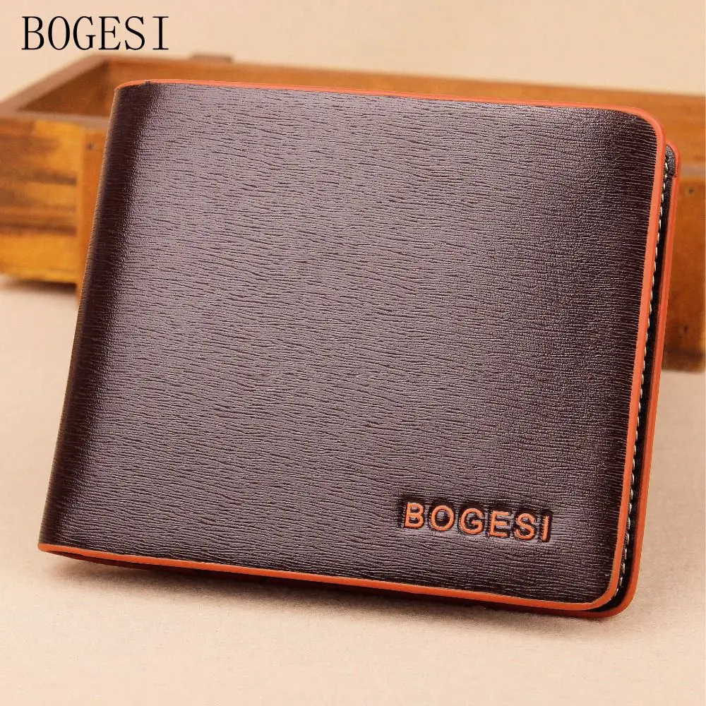 

BOGESI Men Wallet Short Paragraph Fashion Men Quality Wallet Letter Wallet Short Paragraph High Quality Wallet Photo Holder