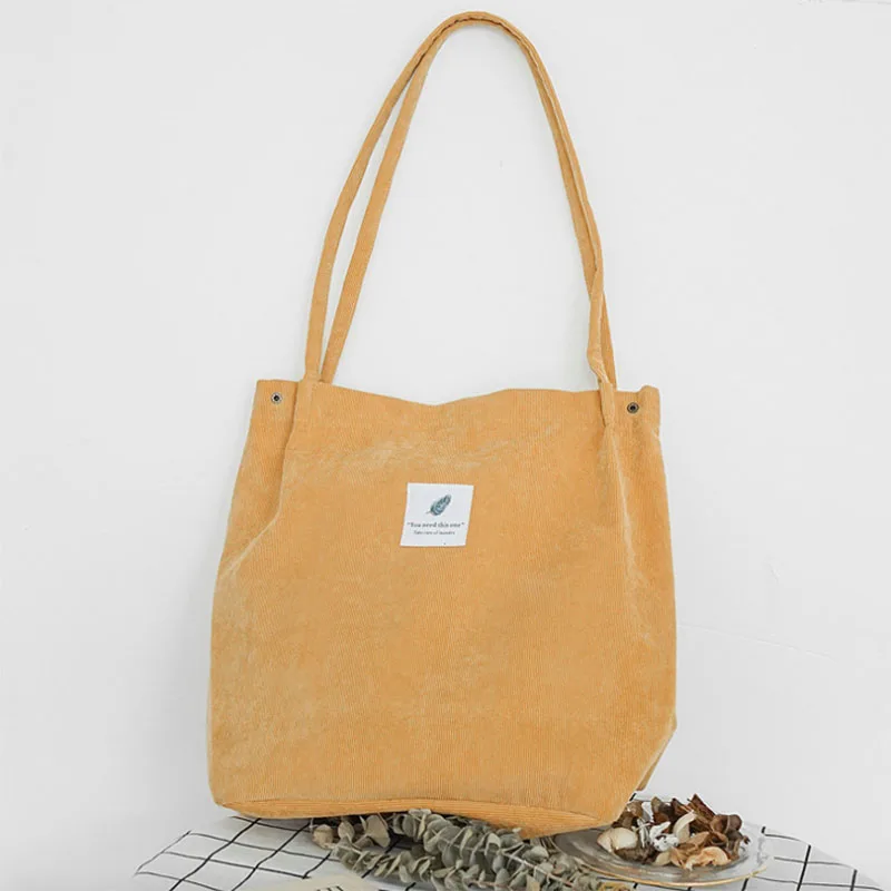 

High-capacity female handbag corduroy two with four buckle shoulder bag Casual Tote For Women