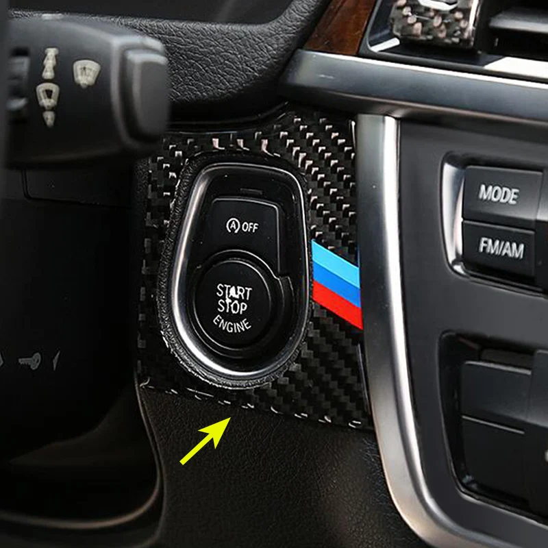 

Carbon Fiber Cover For BMW 3 4 Series F30 F33 Engine Start Button Trim Accessories
