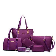 2016 Nuevo de las mujeres de moda bolso compuesto de seis piezas conjunto de bolsas de nylon grandes bolsos femeninos 6 unids mujeres bolsos de marcas famosas SD10