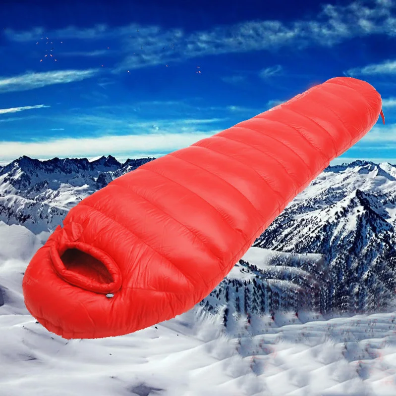 

Ultralight goose down 1200g/1500g/1800g/2000g Filling comfortable waterproof splicing camping sleeping bag