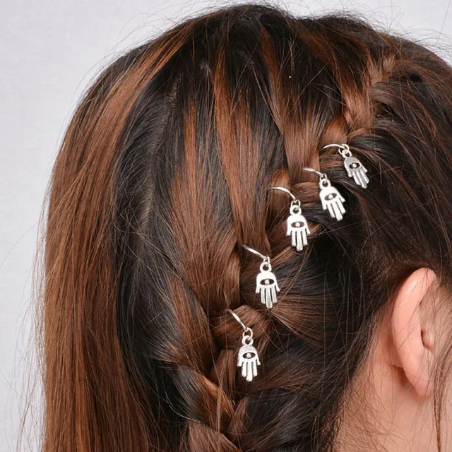 1 Set Western Style Salable Fashion Silvery Golden Hairpin Compiled Shell Aolly Rock Dreadlock Hair Clip