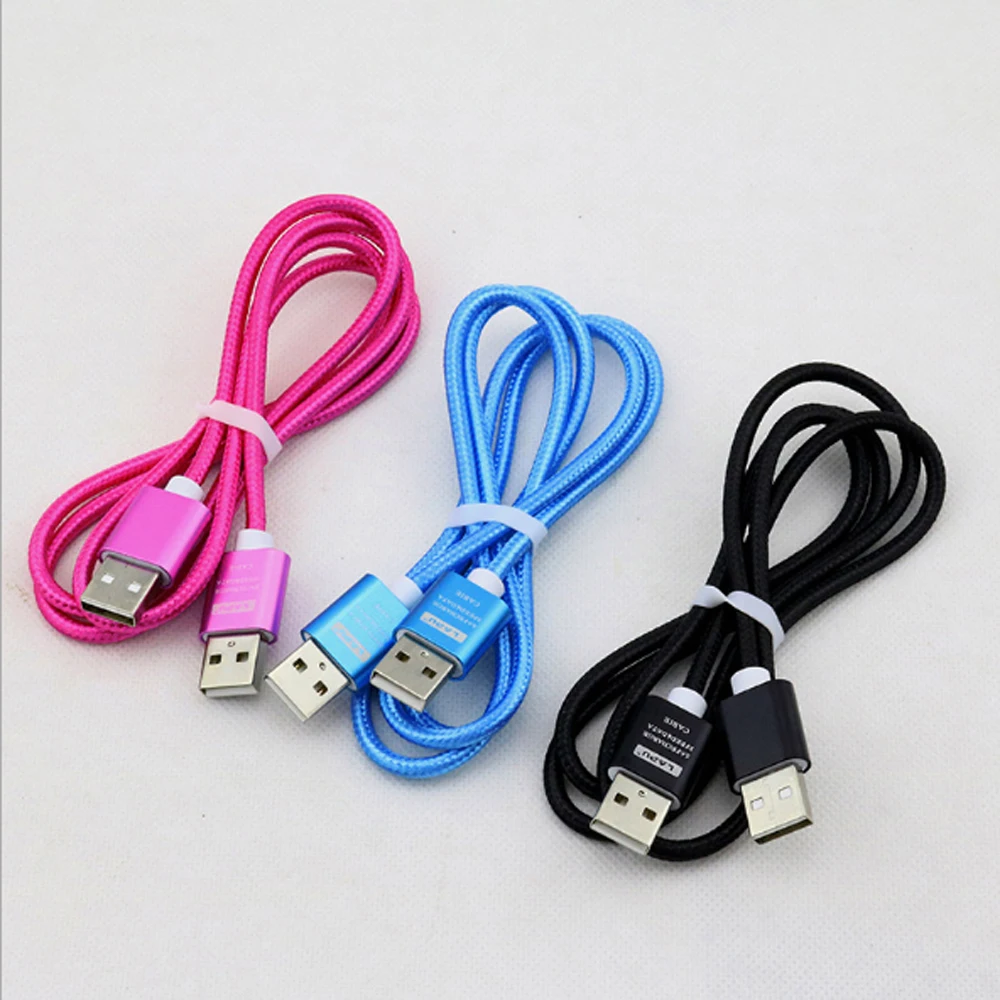 

100pcs Nylon weaving USB to USB Cable Male to Male Extension Cable for Radiator Hard Disk Computer Camera USB 2.0 Extender