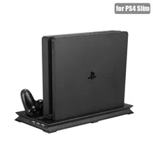 PS4 ТОНКАЯ вертикальная подставка с беспроводным контроллером зарядная док-станция+ вентилятор охлаждения+ 3 usb-порта для игровой консоли Playstation 4 Slim