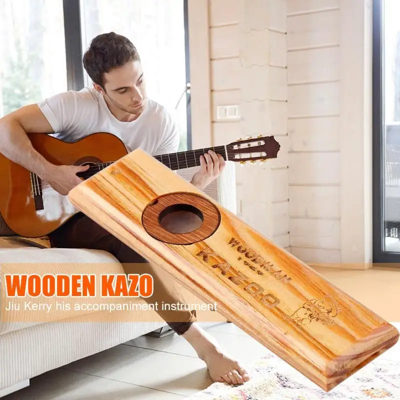 

Wooden Kazoo Harmonica Musical Instrument Ukulele Guitar Partner Wood Box
