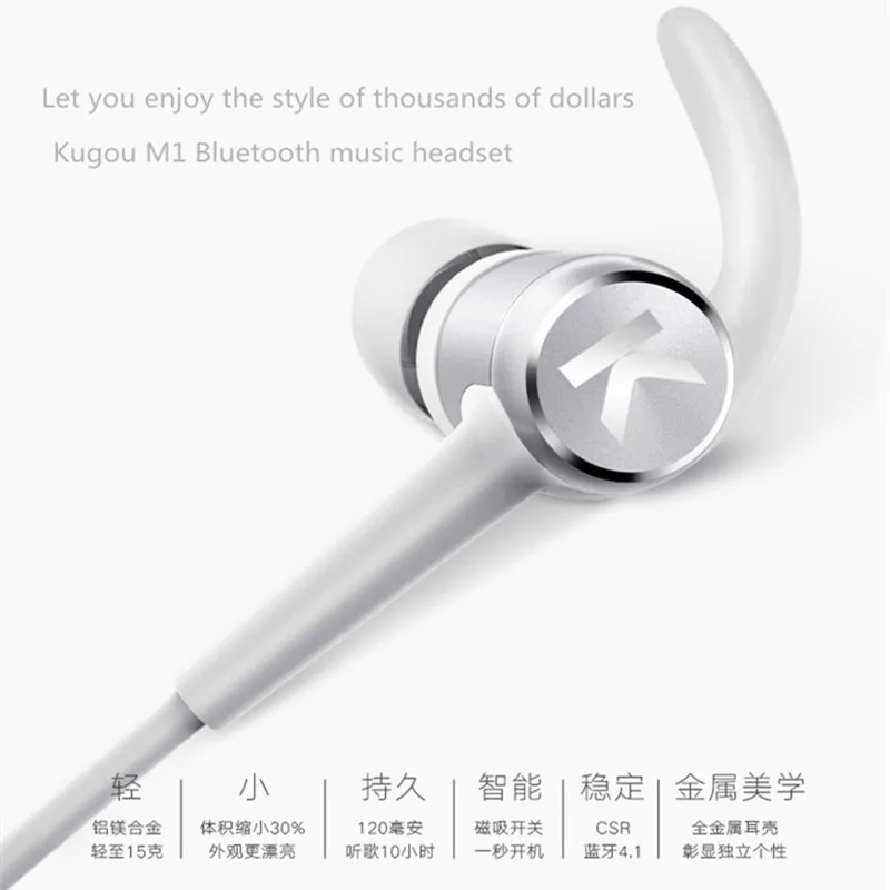 Original Kugou K1 Bluetooth Earphone Wireless Music Headset Magnetic suction design In-Ear Long Life Phone Universal Stereo Original Kugou K1 Bluetooth Earphone Wireless Music Headset Magnetic suction design In-Ear Long Life Phone Universal Stereo