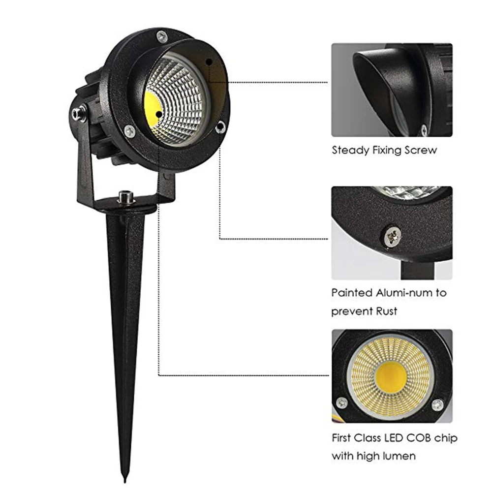 Skup Nowy 10W światła ogrodowe wodoodporne LED reflektory ogrodowe RGB COB Chip trawnik zewnętrzny Patio ścieżka Spotlight AC85 265V AC DC12