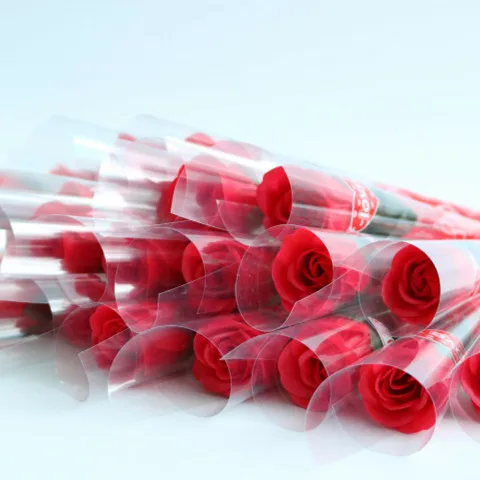 Один шт palstic rose, подарок ко Дню Святого Валентина для женщины украшают дом красный, розовый