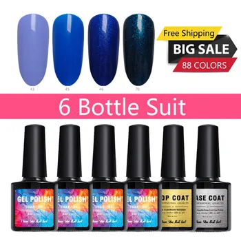 

6pcs Set 8ml Beautiful UV Gel Nail Polish Soak Off On The Nails Gel Semi Permanent Nail Art Varnish Gel Nail Manicure Design DIY
