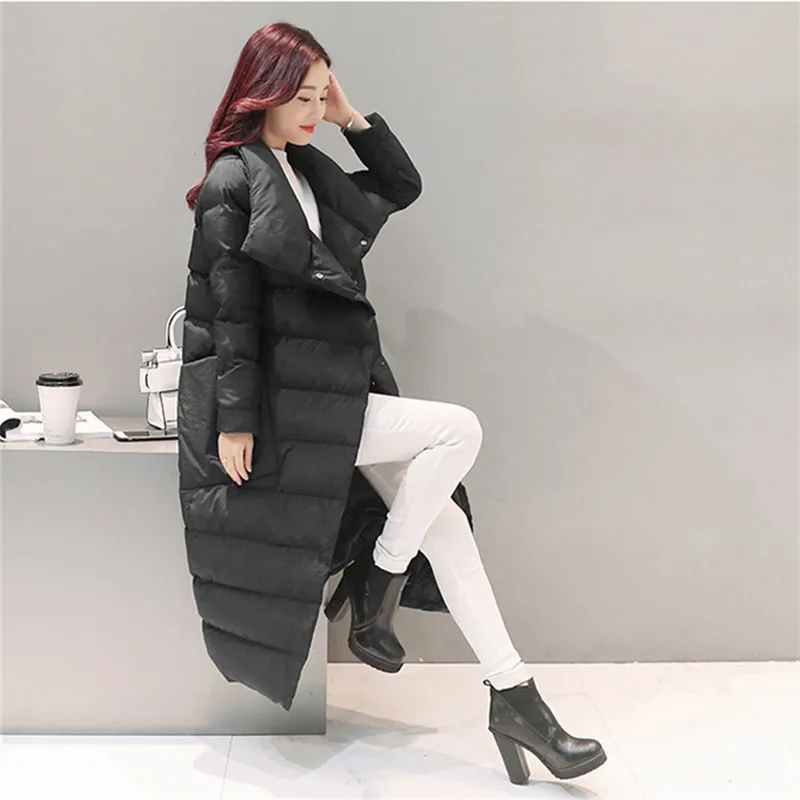 SVESIA Women's Parkas Elegant Stand Collar Asymmetry Long Winter Warm Female Jackets Cotton Parka Outerwear Coats SVESIA Women's Parkas Elegant Stand Collar Asymmetry Long Winter Warm Female Jackets Cotton Parka Outerwear Coats