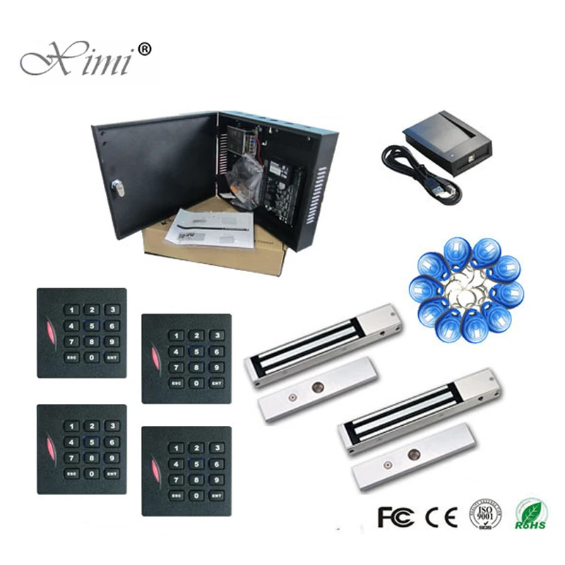 C3-200 панель управления доступом с 2 дверями 4 RFID-картами и 2pcs 280KG EM Lock бесплатное