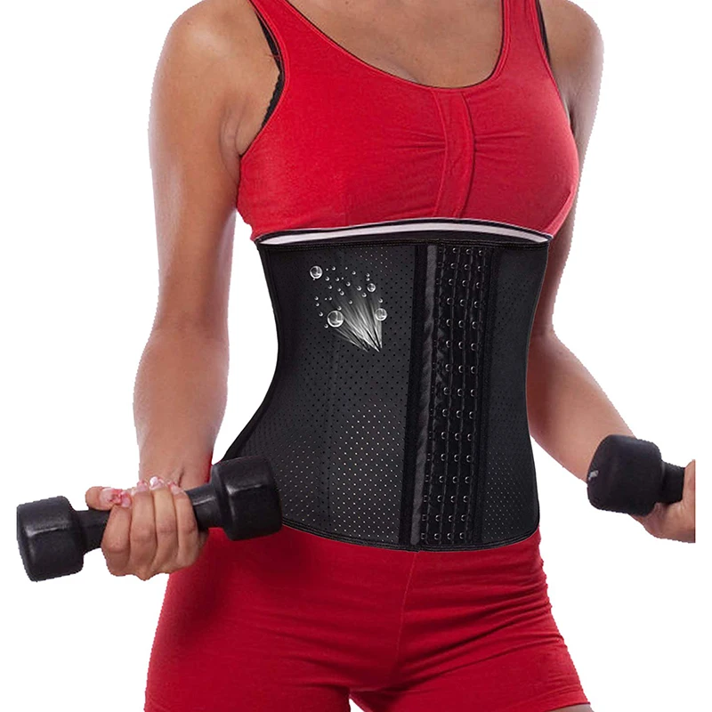 Women's 9 Steel Boned Latex Mesh Waist Trainer Hourglass Body Shaper