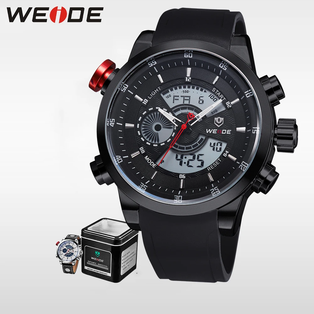 

WEIDE Brand Men Military Watches Luxury Army Watch LCD Display 3ATM Water Resistant Alarm Clock Militray Wrist Watches / WH3401