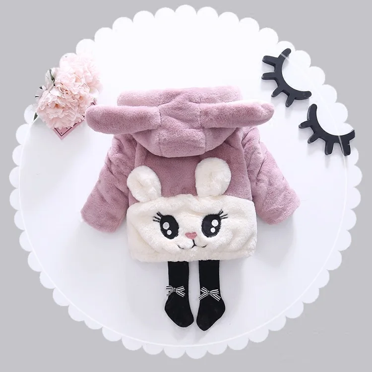 Kids Jacket With Fur Baby Winter Jacket Girls Coat Pink Girls Coat Wool Girls Hoodie With Zipper 9