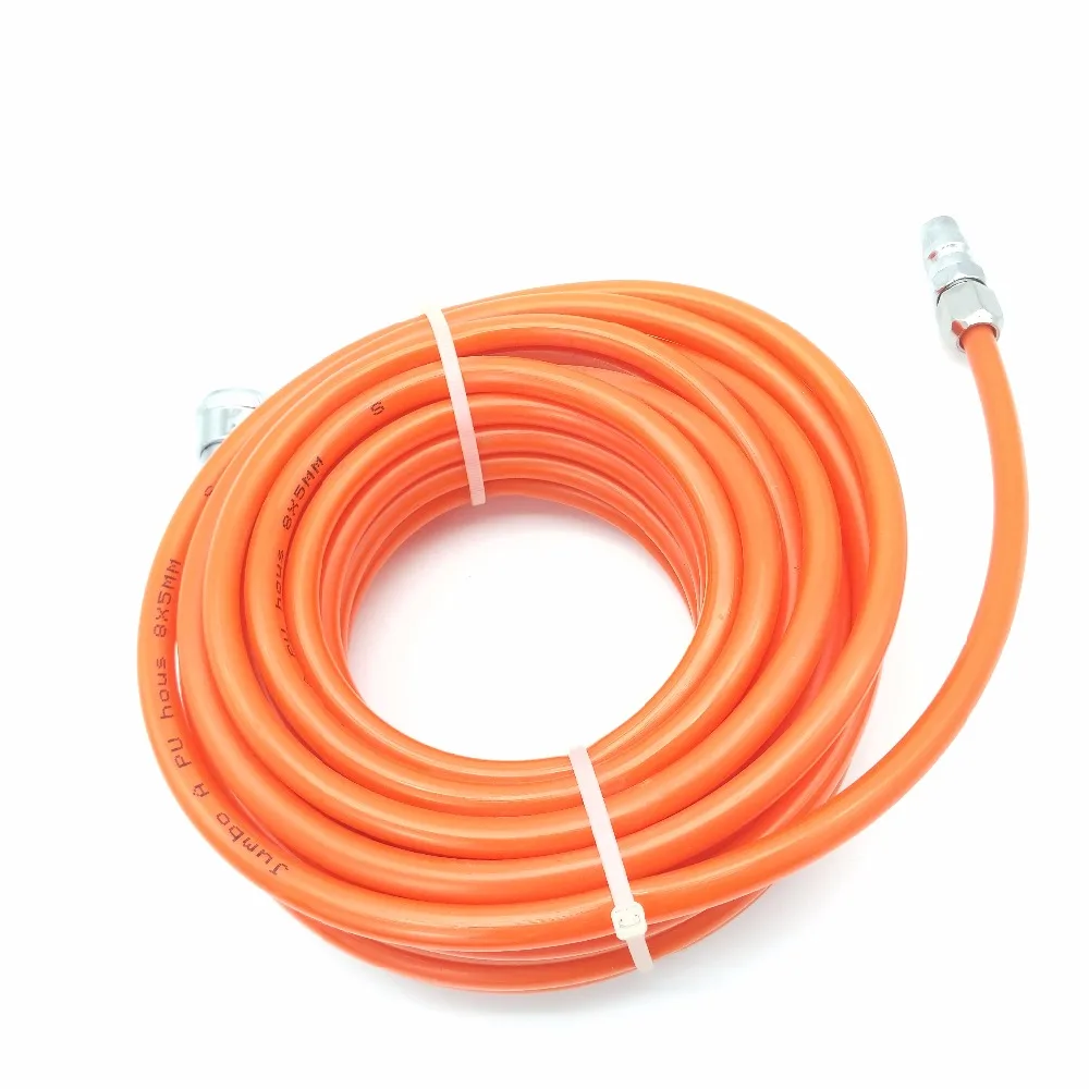 

8mm x 5mm Orange PU PU Straight 10M / 15M / 20M Air Compression Pneumatic Hoses with Metal Quick Couplings