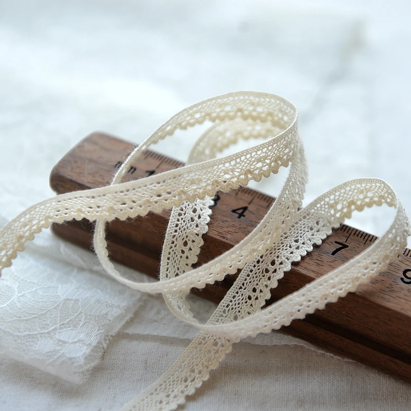 

#613 Beige Color Pure Cotton Lace Crochet Ribbon Lace Trim Edging Craft & Gift Packing/Child Dress&Headband/Decoration
