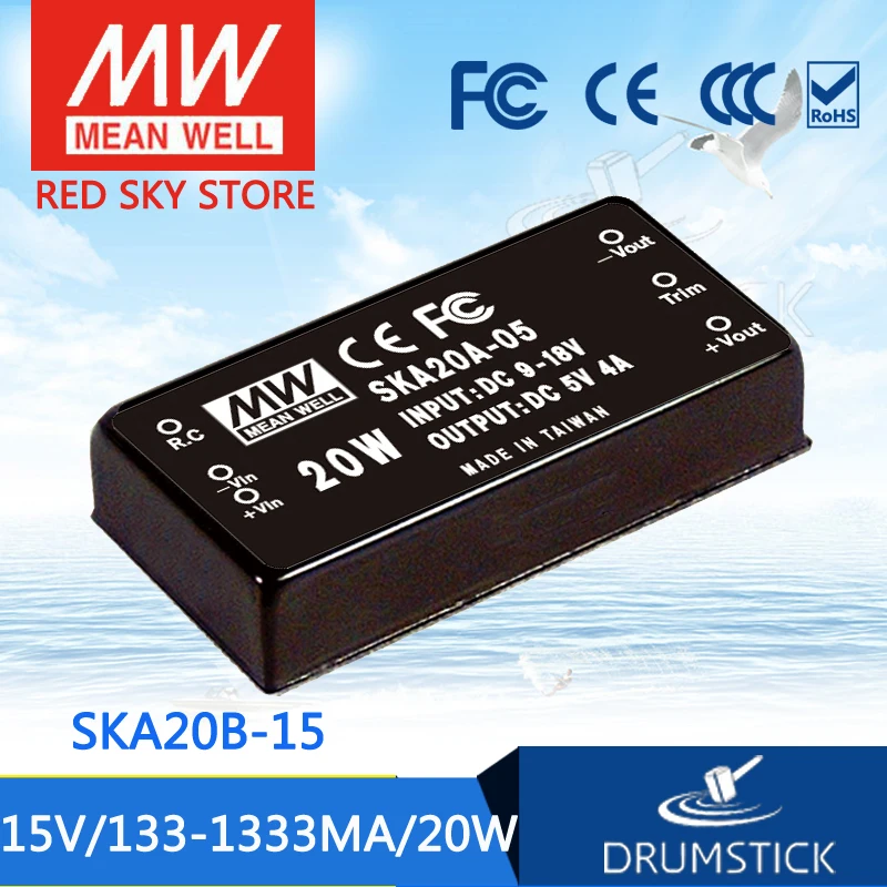

MEAN WELL SKA20B-15 15V 1333mA meanwell SKA20 15V 20W DC-DC Regulated Single Output Converter