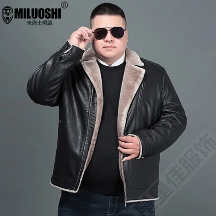 Большие размеры 8XL 6XL 5XL 4XL мужские Куртки из натуральной кожи модные черные овчины с шерстяной подкладкой толстые теплые зимние Новые