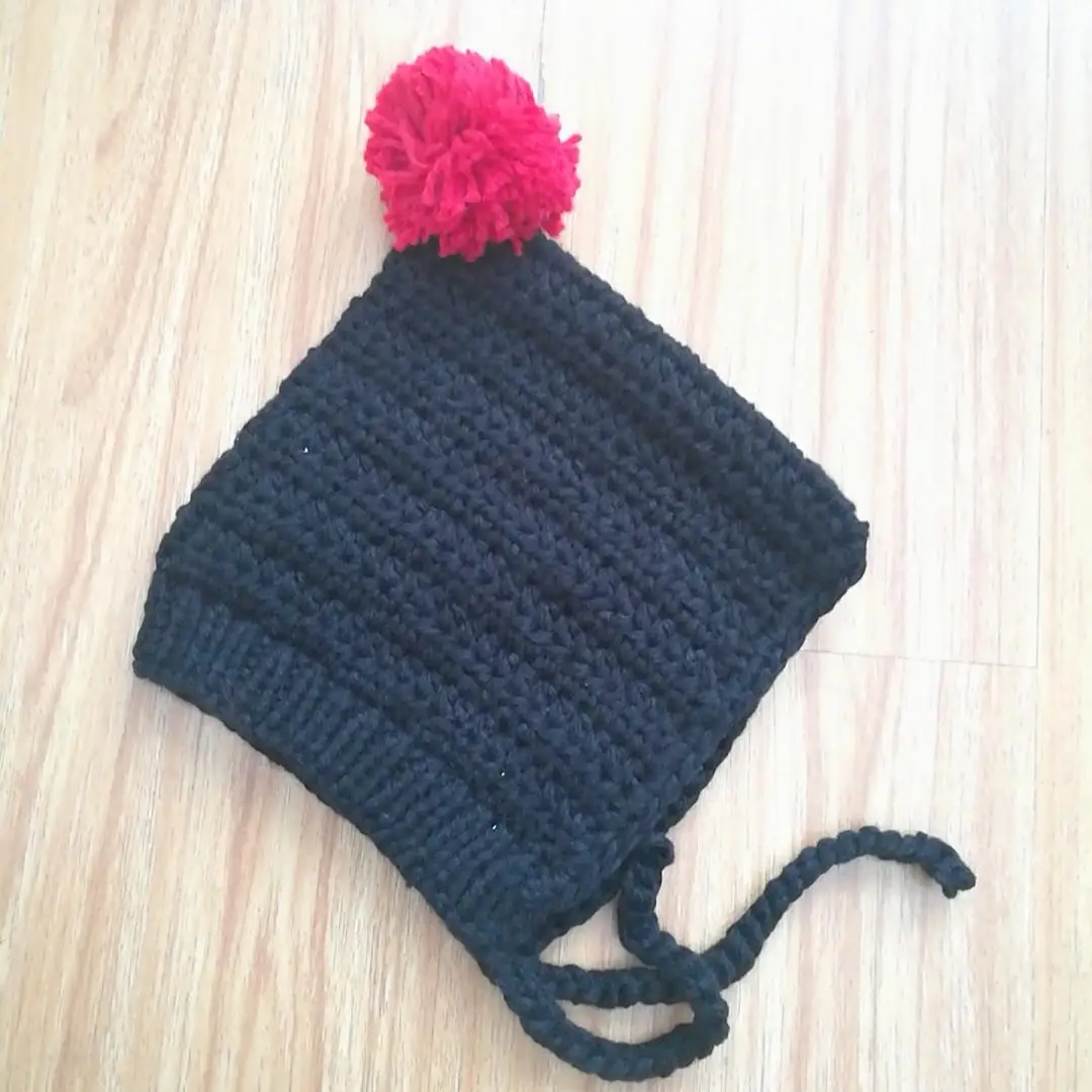Корейские зимние детские вязаные шапки ручной работы, кружевной свитер с помпонами, шапка для малышей(подходит для детей от 2 до 8 лет - Цвет: Черный