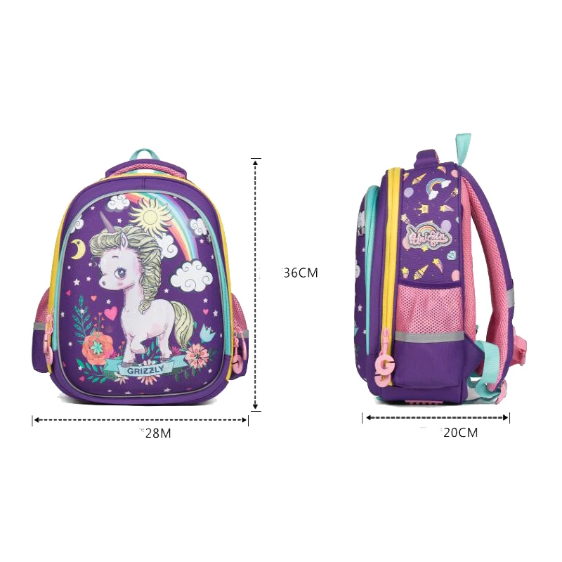 Crianças mochilas escolares meninas dos desenhos animados