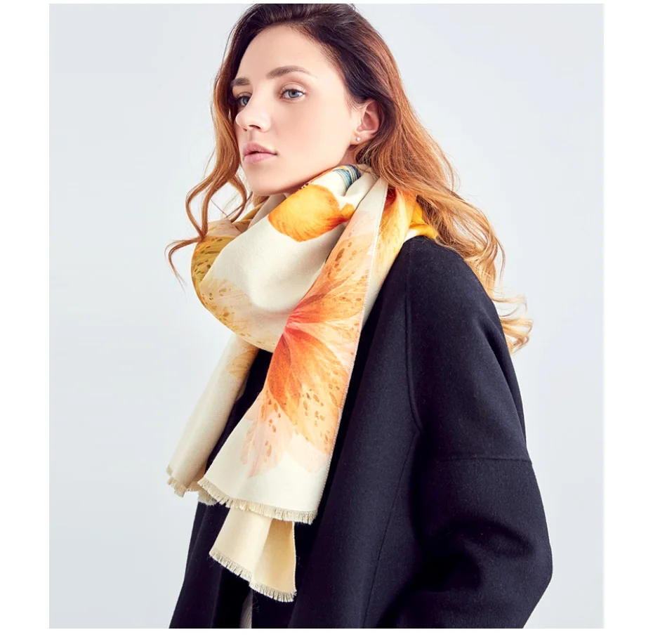 [VIANOSI] дизайнерский шерстяной шарф с принтом, женская теплая шаль, зимняя модная бандана, Женская утолщенная Роскошная накидка