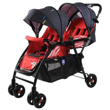 Twin baby stroller Brand lightweight cart Portable Folding Baby carriage can sit can lie 2 in 1 mini size Baby trolley Baobaohao pouch portable baby trolley umbrella car folding two way baby can sit lie lightweight infant newborn baby stroller wheelchair