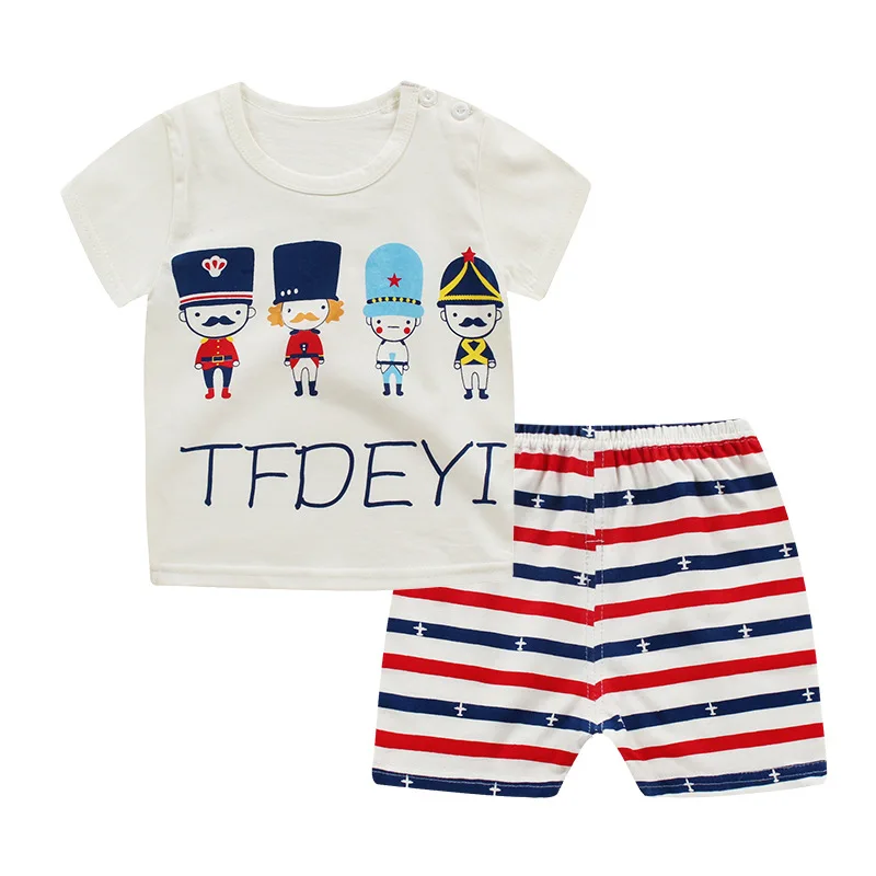 

The Army Baby Clothing Set Handsome Comfortable Baby Boy 2 Piece Set Baby Girl T-shirt+shorts