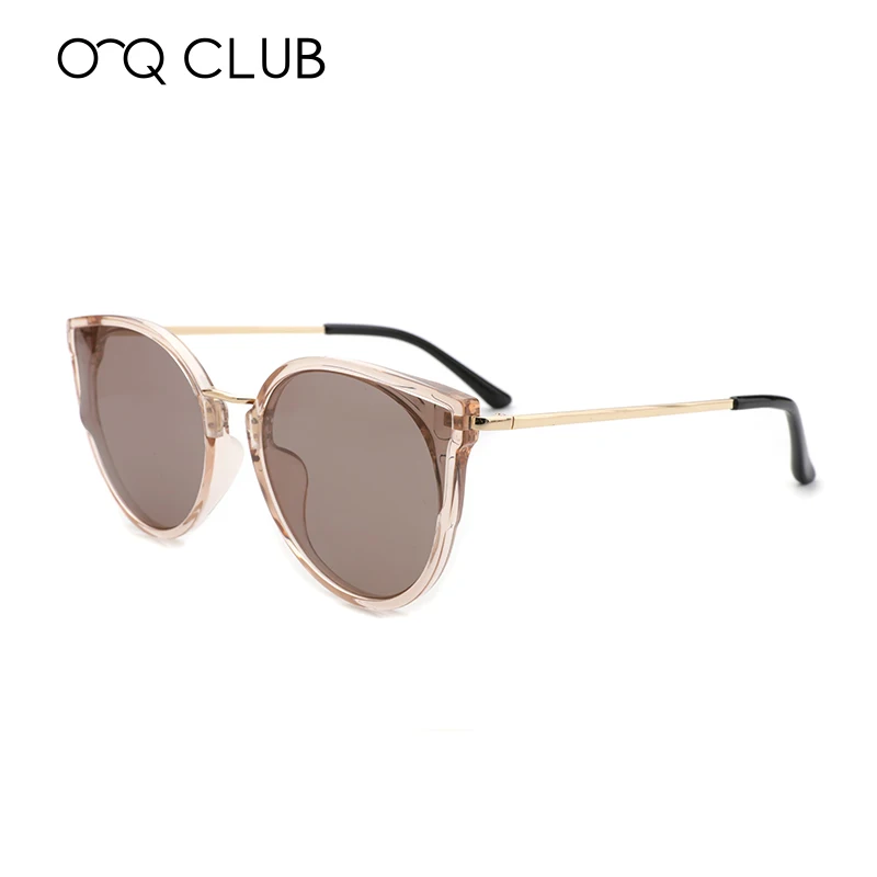 O-Q, Клубные, кошачий глаз, солнцезащитные очки, женские, поляризационные, модные, для девушек, солнцезащитные очки, для женщин, Ретро стиль, солнцезащитные очки, UV400 - Цвет линз: Brown-Brown