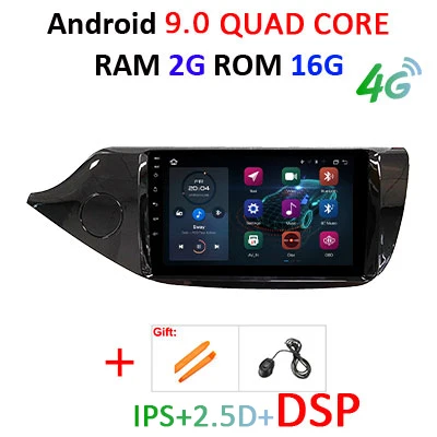 DSP Android 9,0 ips 2.5D экран автомобиля gps для Kia Ceed 2013- Навигация стерео аудио Радио Встроенный 4G модем слот без DVD - Цвет: 9.0 2G 16G DSP
