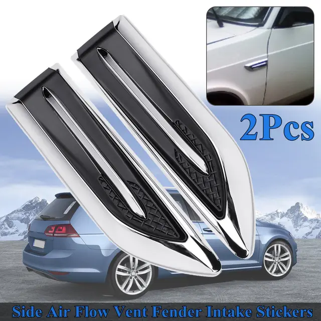 $US $7.05  Car Shark Gills Decorated 3D Vent Air Flow Fender Sticker Decal Automobile Engine Cover Side Sticke