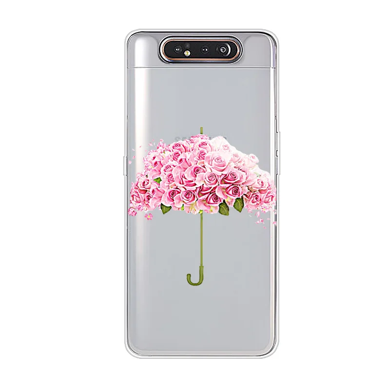 Чехол для телефона для samsung Galaxy A80, силиконовый чехол с цветком, мягкий ТПУ чехол для samsung A80 A 80, чехол, Модный чехол
