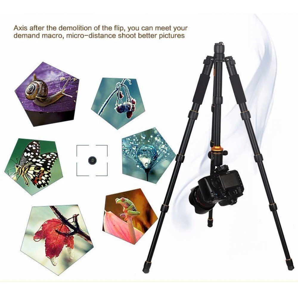  QZSD Q278 Professional Portable Aluminium Alloy Camera Travel Lightweight Tripod & Monopod Stand wi